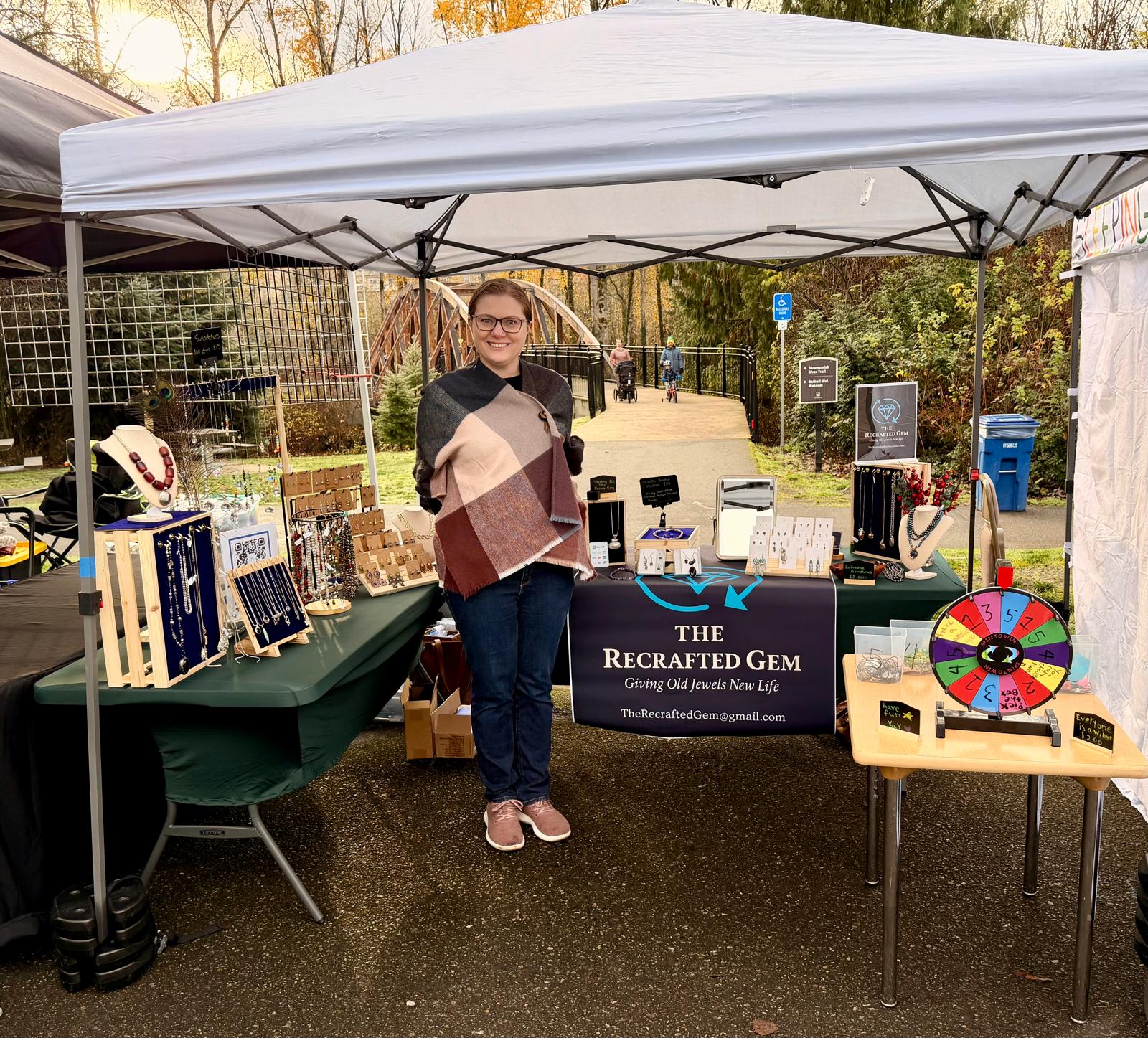 Masina at The ReCrafted Gem outdoor market booth
